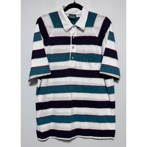 Vintage‎ Jantzen Classics Striped Polo Size Large 80s Nautical Throwback Fashion